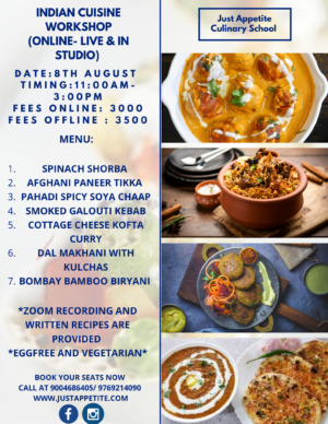 Indian Cuisine Workshop (8th August)