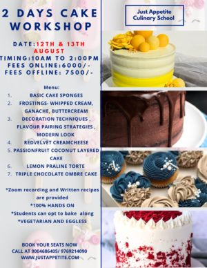 2 Days Cakes Workshop (12th-13th August)