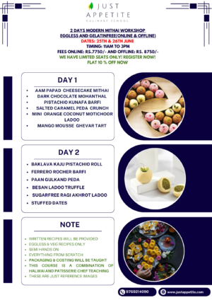 2 Days Modern Mithai Workshop 25th - 26th June