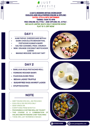 2 Days Modern Mithai (17th & 18th September)