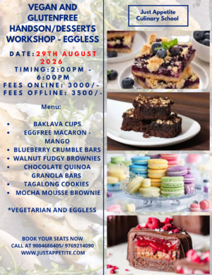 Vegan & Gluten free Dessert Workshop (29th August)