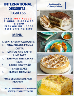 International Dessert Workshop (30th August)