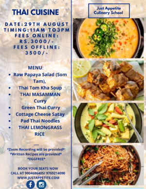 Thai Cuisine Workshop (29th August)