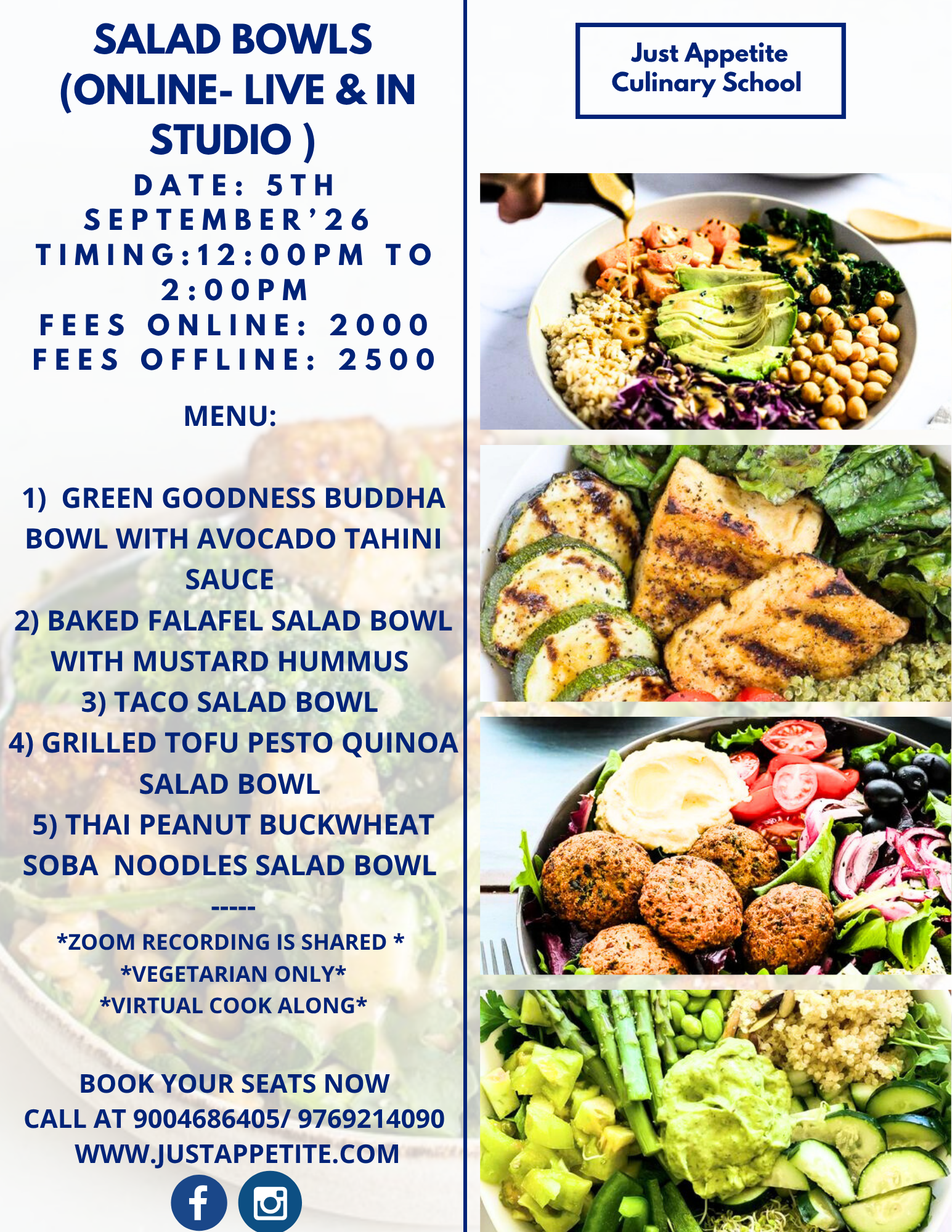 SALAD BOWLS - 5th September