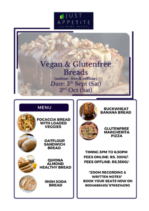 Vegan & Gluten free Breads - (5th Sept - Sat) (3rd Oct - Sat)