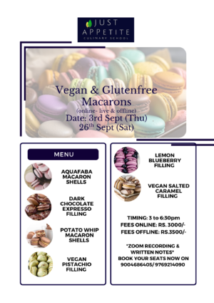 Vegan & Gluten Free Macarons - (3rd September - Thu) (26th Sept - Sat)