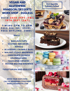 Vegan & Gluten Free (19th Sept - Sat) (25th Sept - Fri)