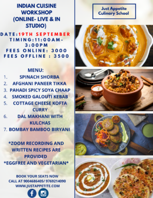Indian Cuisine Workshop - 19th September