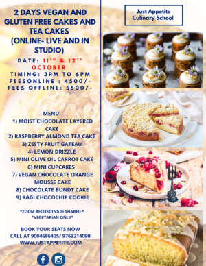 2 days Vegan and Gluten Free Cakes & Teacakes - 11th & 12th October