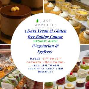 5 Days Vegan & Gluten Free Baking Course - 11th to 16th October (Mon-Fri)