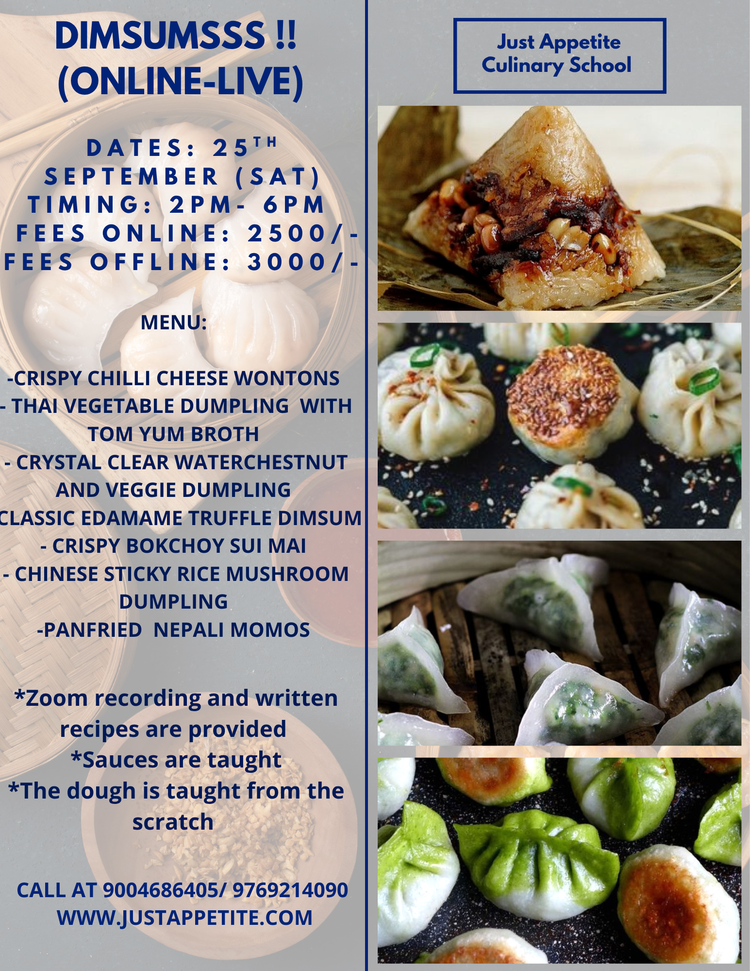 Dimsums Workshop - 25th September (Sat)