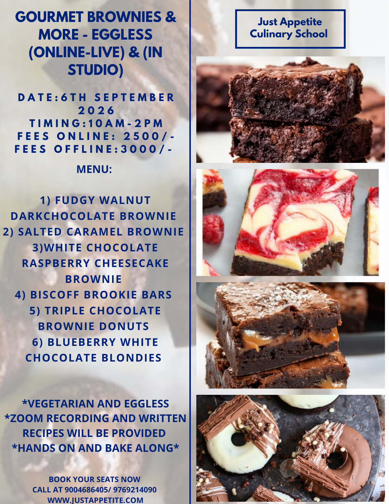 Gourmet Brownies Workshop - 6th September