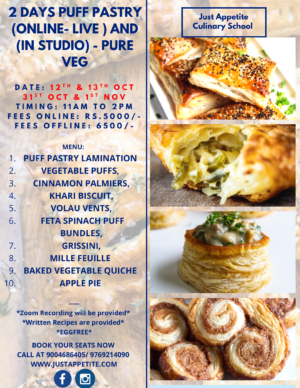 2 Days Puff pastry Workshop - 12th-13th October & 31st October-1st November