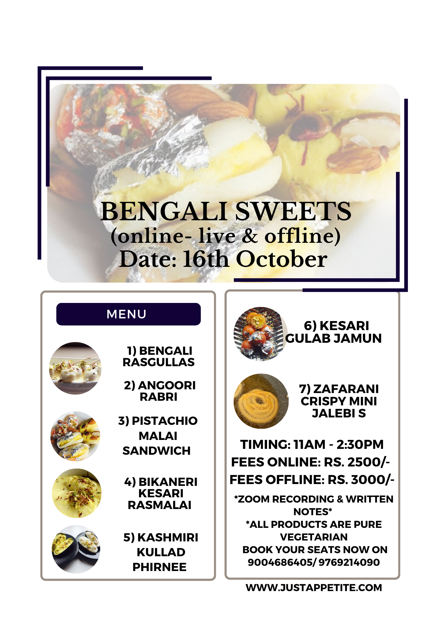 Bengali Sweets Workshop – 16th October