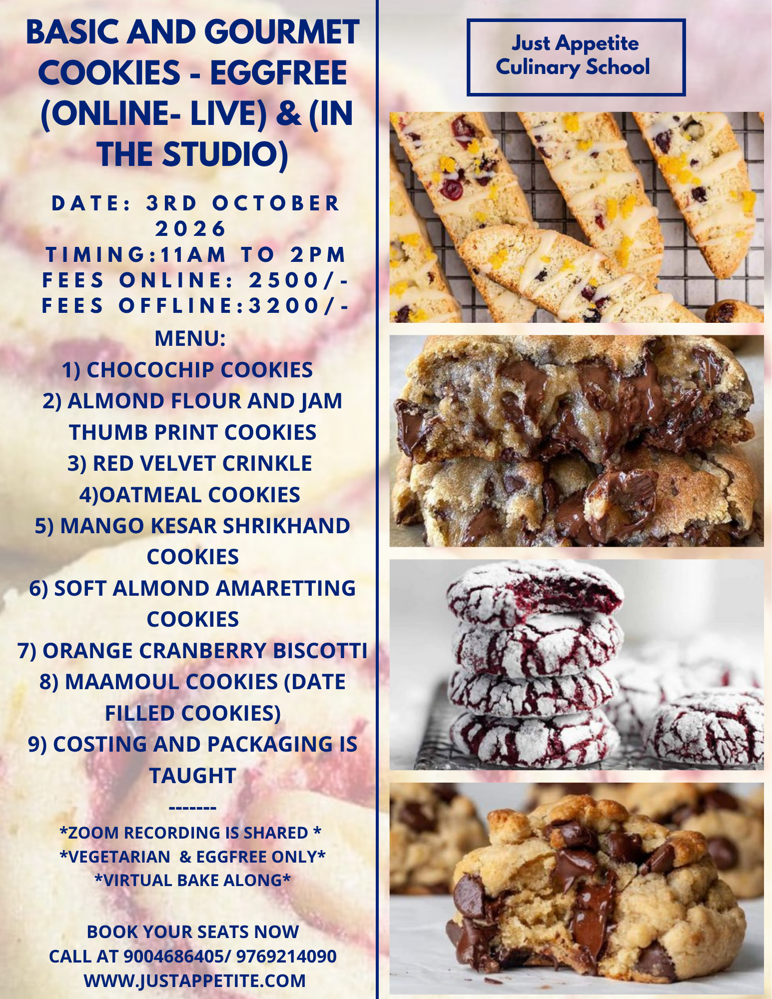 Basic To Gourmet Cookies Workshop - 3rd October