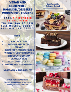 Vegan & Gluten Free Dessert Workshop - 9th October & 24th October