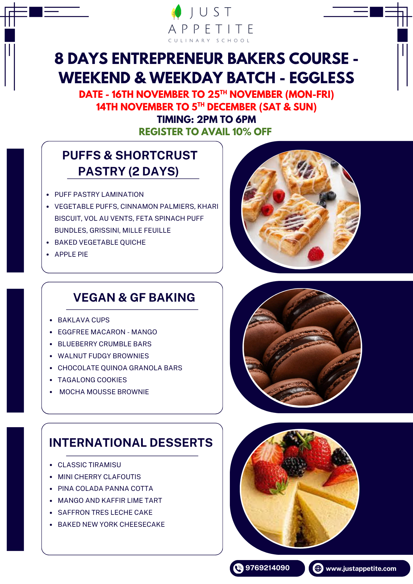 8 Days Entrepreneurs Bakers Course - Weekday Batch (16th November to 25th November) & Weekend Batch (14th November to 5th December) - Image 2