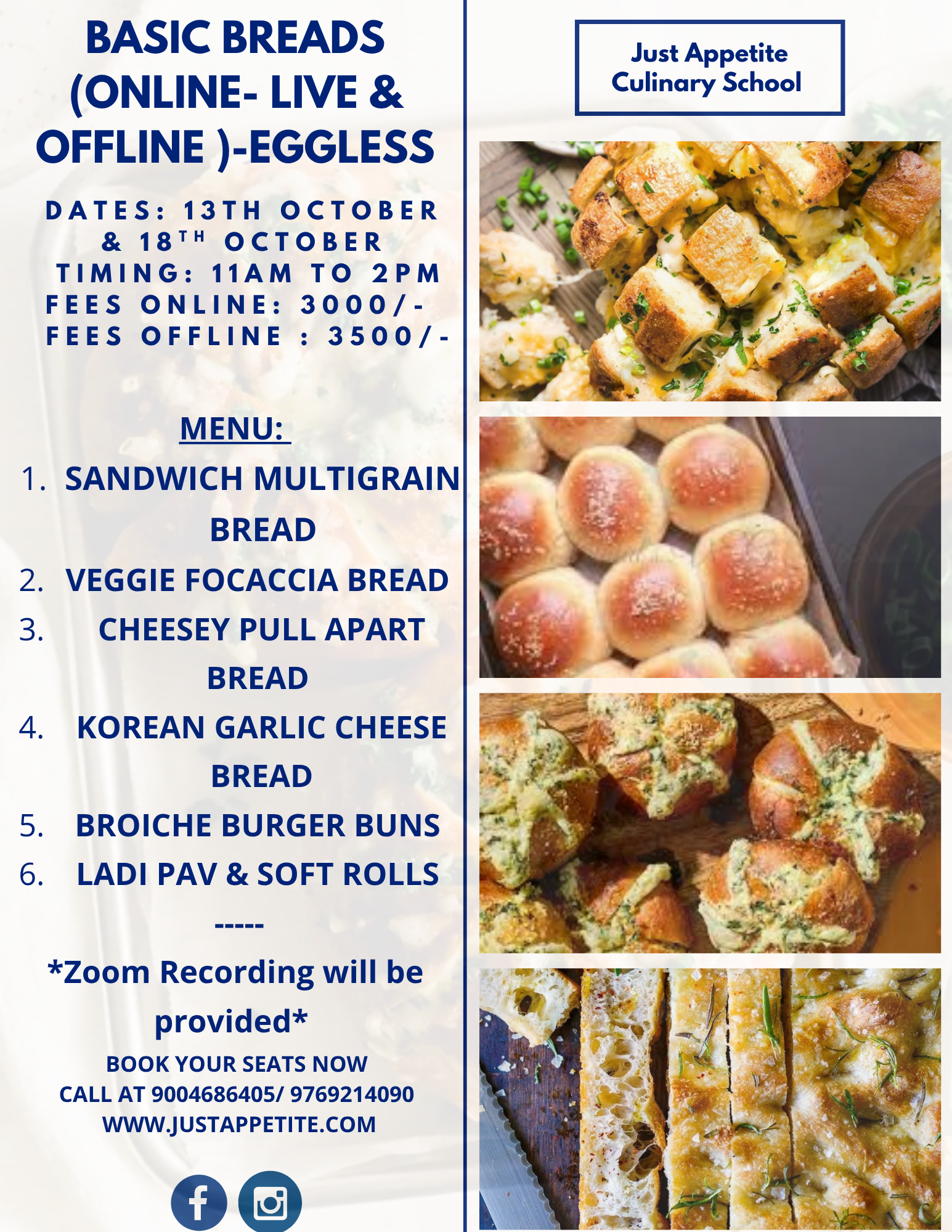 Basic Breads Workshop – 13th October & 18th October