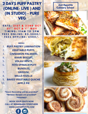 2 Days Puff pastry Workshop - 21st-22nd October & 31st October-1st November