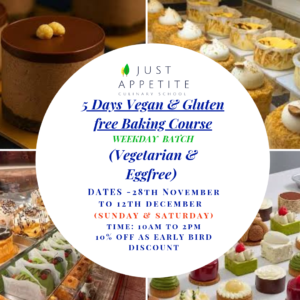 5 Days Vegan And Gluten Free Baking Course - 28th Nov to 12th Dec