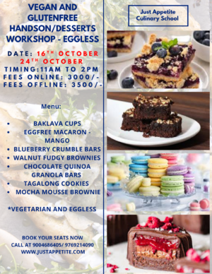 Vegan & Gluten Free Dessert Workshop - 16th October & 24th October